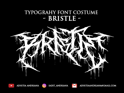 Bristle artwork branding concept costume death metal deathmetal design drawing drawings font font design fonts gore horror illustration jangart logo typeface typography