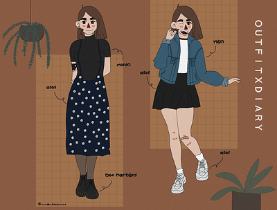 outfitxdiary autumn clip studio paint digital art digitalart drawing fashion illustration outfit