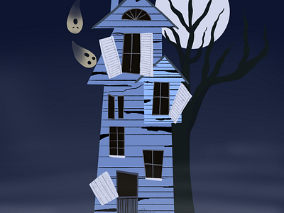 Haunted house illustration