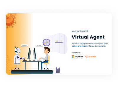 Splash Screen - Covid'19 Virtual agent animation branding chatbot design illustration ui ux vector design virtual agent web design