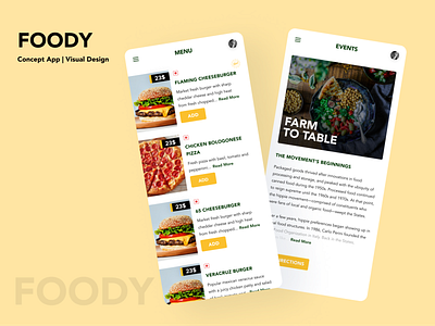 FOODY - Concept App design shiftnudge ui ux