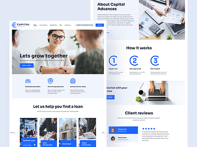 Money loans business website homepage business design desktop finance homepage minimal modern money app ui ux web design website