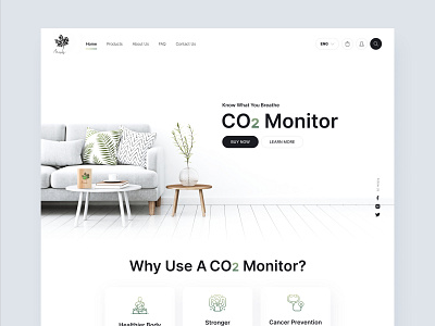 Air monitor website homepage dailyui design desktop ecommerce figma homepage minimal product store ui ux web design website