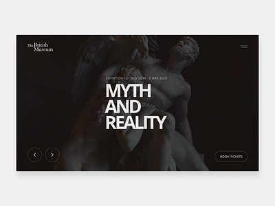 Art Museum Landing Page Concept black dailyui dark desktop exhibition figma landing page minimal museum museum of art sculpture type ui uiuxdesign ux web website