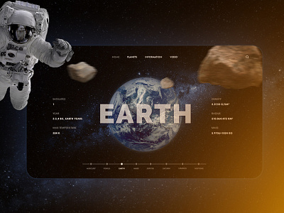 "Planets" Information web page concept creative earth planets web