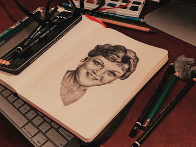 Happy birthday, Dame Angela Lansbury! drawing graphite illustration inktober inktober2019 portrait portrait illustration portraiture sketch