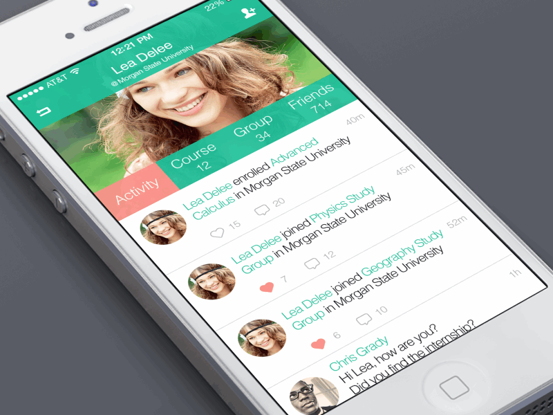 Profile Page Interactive ae animation app flat gif interactive ios7 mobile profile ps ui ux