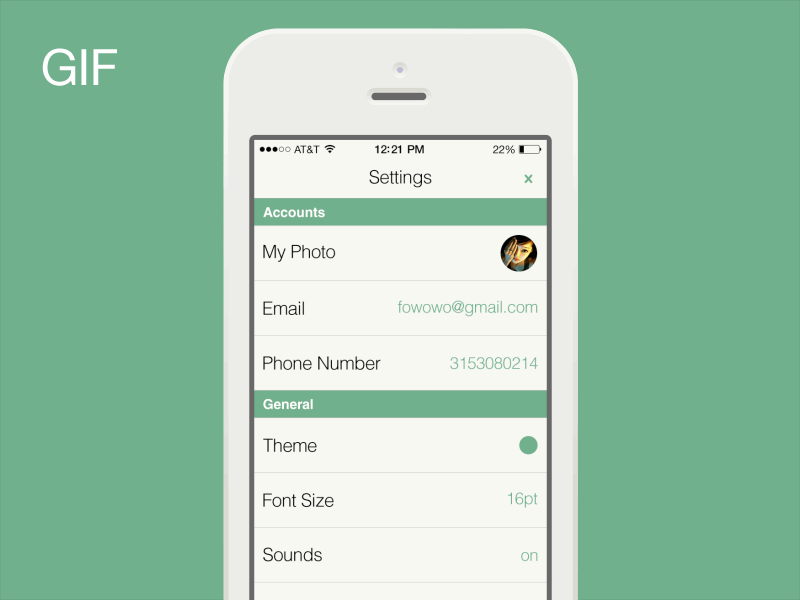 Settings Interactive by Bin Wu on Dribbble