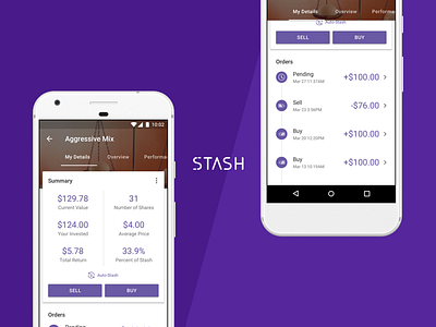 Stash Product Detail Page Concept for Android