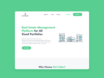 Real Estate Management Platform FLATFOLDER Landing page design