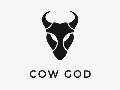 Cow God design illustration logo minimal vector