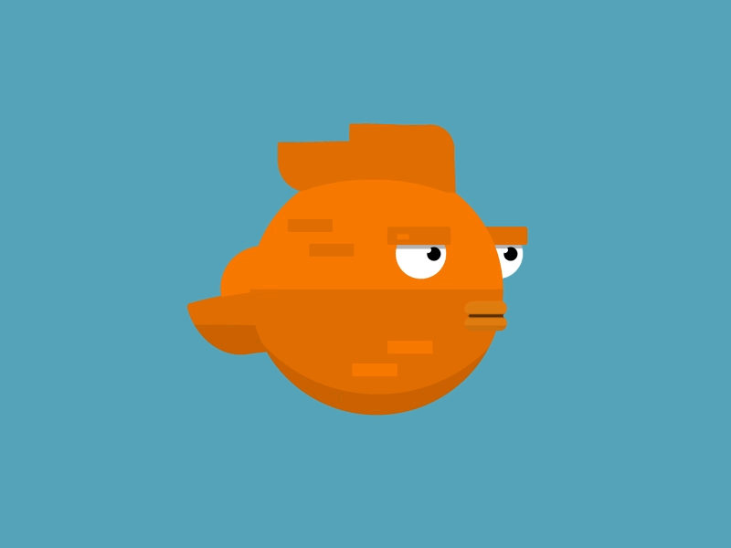 Colin was a good fish! 100 after effects 2danimation aftereffects animation character design fake 3d fish gif headturn rigging