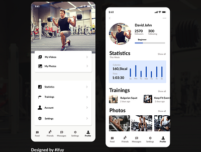 Profile of a fitness progress app fitnessprogress fitnessrecord profilemobileui ux