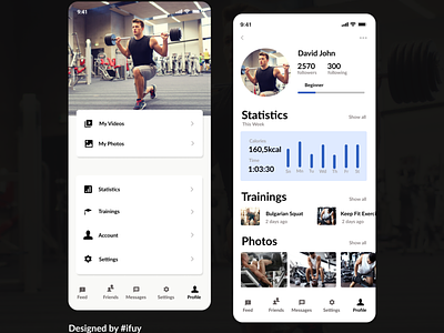 Profile of a fitness progress app