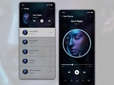 music player Mobile Interface