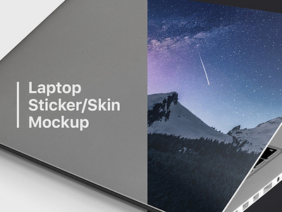 Free Laptop Sticker Mockup