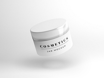 Free Floating Cosmetics Jar Mockup