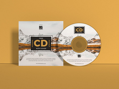 Free CD Mockup With Cover design free mockup mockup mockup design mockup psd mockup template mockups psd smart object