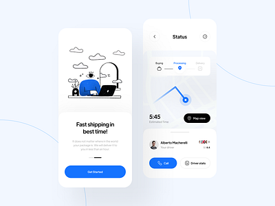 Delivery Concept App app blue branding clean concept delivery design illustration inspiration interface light location map minimal neat online shop shipping target ui ux