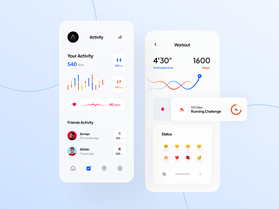 Healthy Concept App analytics chart clean design exercise fitness graph gym home workout minimal product profile running sport ui ux weight weight loss weightloss workout