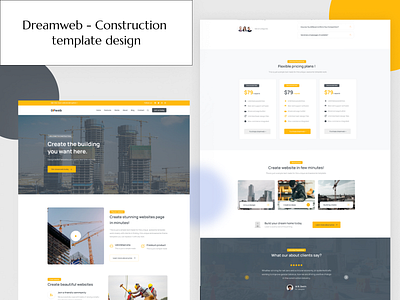 Dreamweb - Construction template design agency animation architecture art black and white branding buiding business construction corporate creative design graphic design interdior interior motion graphics personal portfolio ui