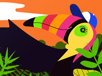Tucán veraniega bird digital art illustration toucan vector