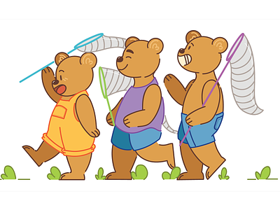Hermanos oseznos bear digital art illustration vector