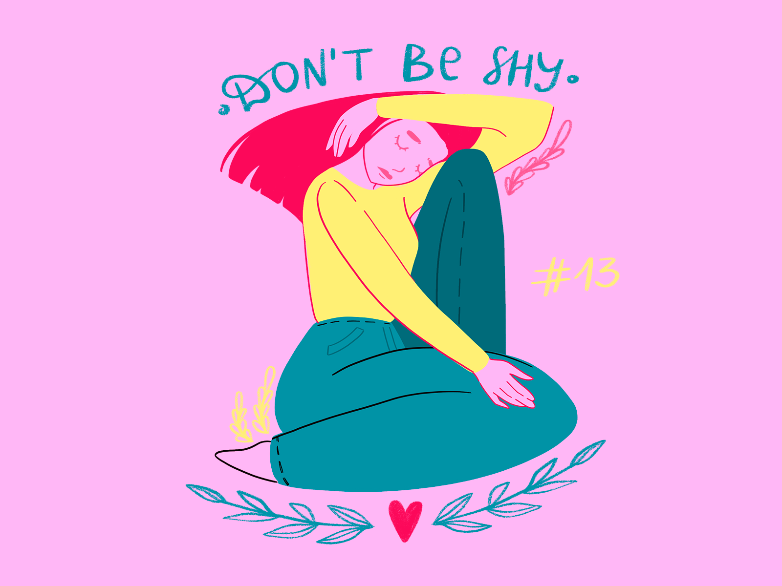 Don't shy. Don't be shy. Don t by shy. Shy illustration.