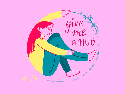 Give Me a Hug cartoon character character design cute cute art cute girl girl good vibes hugs illustration procreate procreate art woman