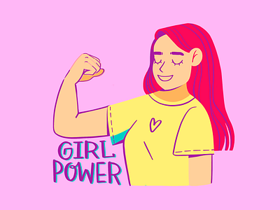 Girl Power Illustration 100daychallenge cartoon character character design girl girl power grlpwr illustration procreate procreate art woman womens
