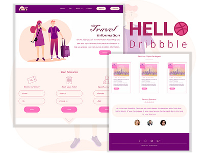 Hello Dribbble ! character design hello dribble icon design illustraion landing page traveling vector web
