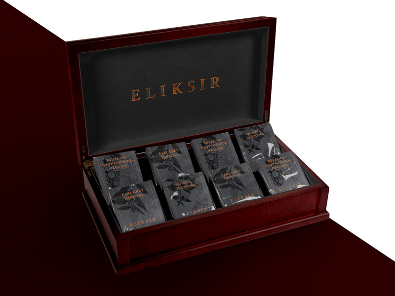 Eliksir Teas custom line restaurant eliksir tea packaging