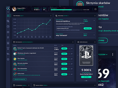 Gaming Portal Dashboard dark dashboard gaming ui web
