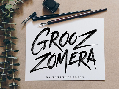 Grooz Zomera Brush Font brush cool design drawing font awesome font collection font design fonts hand drawn handlettering handmade typography vector web