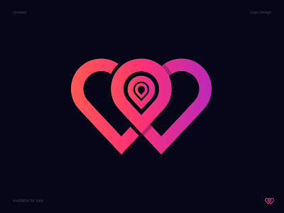W letter +location + Heart Logo