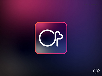 O + P + Heart logo Concept