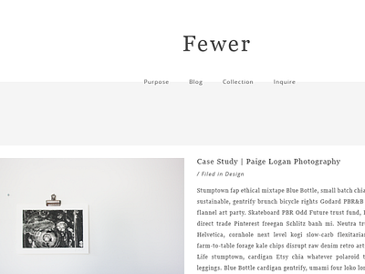 Fewer | Website Design design minimal mockup neutral website wordpress