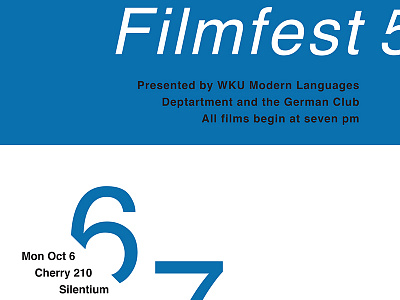 German Filmfest 5 Poster blue film grid helvetica international typographic style poster swiss style