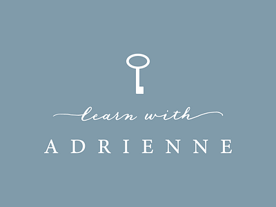 Learn with Adrienne | Logo calligraphy key lettering logo sans serif simple