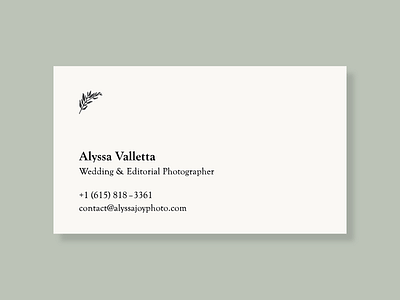 Alyssa Joy Photography | Business Card Concept branding business card classic identity typography