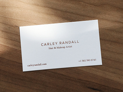 Carley Randall | Rose Gold Foil Business Cards branding business card identity letterpress rose gold typography