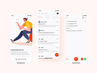 Mail App br figma figma design figmadesign gmail madewithadobexd mail mail app mail with voice mailbox mailing new app new design trending ui ux voice voice assistant voicemail