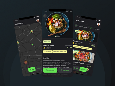 Nearby Restaurants Finder br challenge clients figma find food gluten gluten free maps minimal mobile mvp nearby restaurants search ui ux