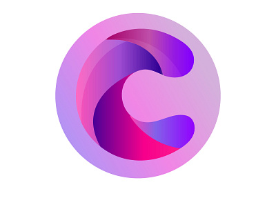 "C" for "creativity" concept creative gradient illustration letter logo purple
