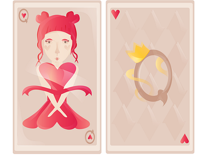Queen of hearts abstract character colorful crown dribbleweeklywarmup flat girl girl illustration heart playing card queen of hearts red suit warmup