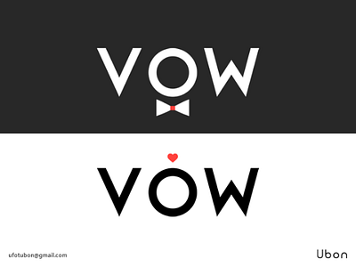 VOW font icon logo simple design