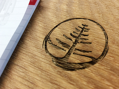 Laser printed logo on wood