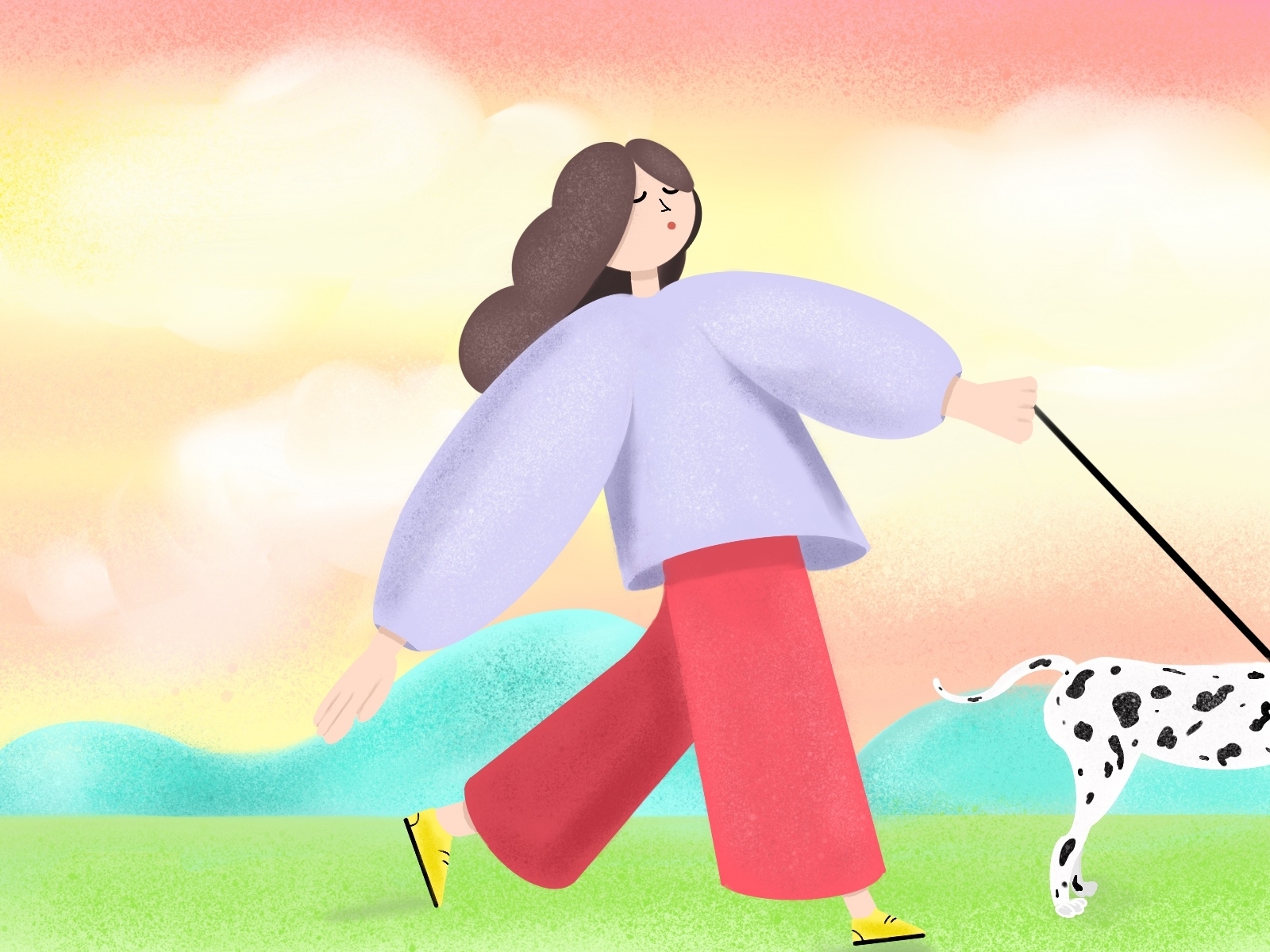 when-you-take-your-dog-for-a-walk-by-lkim-nira-yerlikaya-on-dribbble