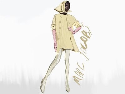 Fall 2020 Marc Jacobs artist design drawing fashion fashion design fashion illustration girl illustration illustrator procreate runway sketch vogue