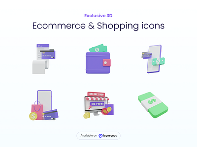 Exclusive 3d - Ecommerce & Shoppic Icons (Part 2) 3d 3d art 3d icon 3d illustration 3d modeling 3d render blender design ecommerce illustration online shopping